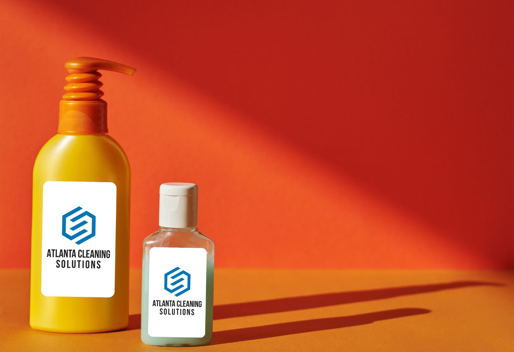 Imprinted Sanitizers, Swag, and Promotional Products for Atlanta, Georgia customized sanitizer spay printed with Atlanta Cleaning Co log